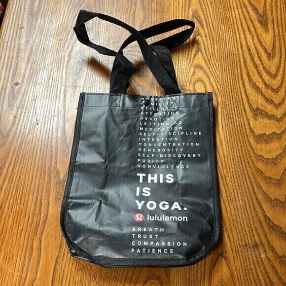lululemon athletica Handbags - THIS IS YOGA Black and White Lululemon Tote